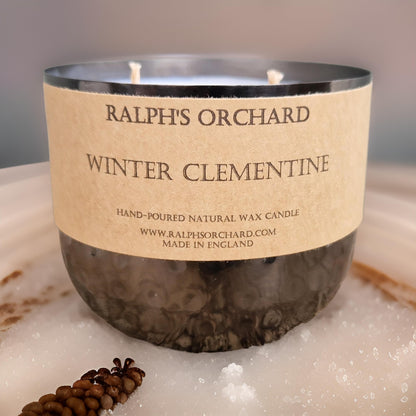 winter clementine scented candle