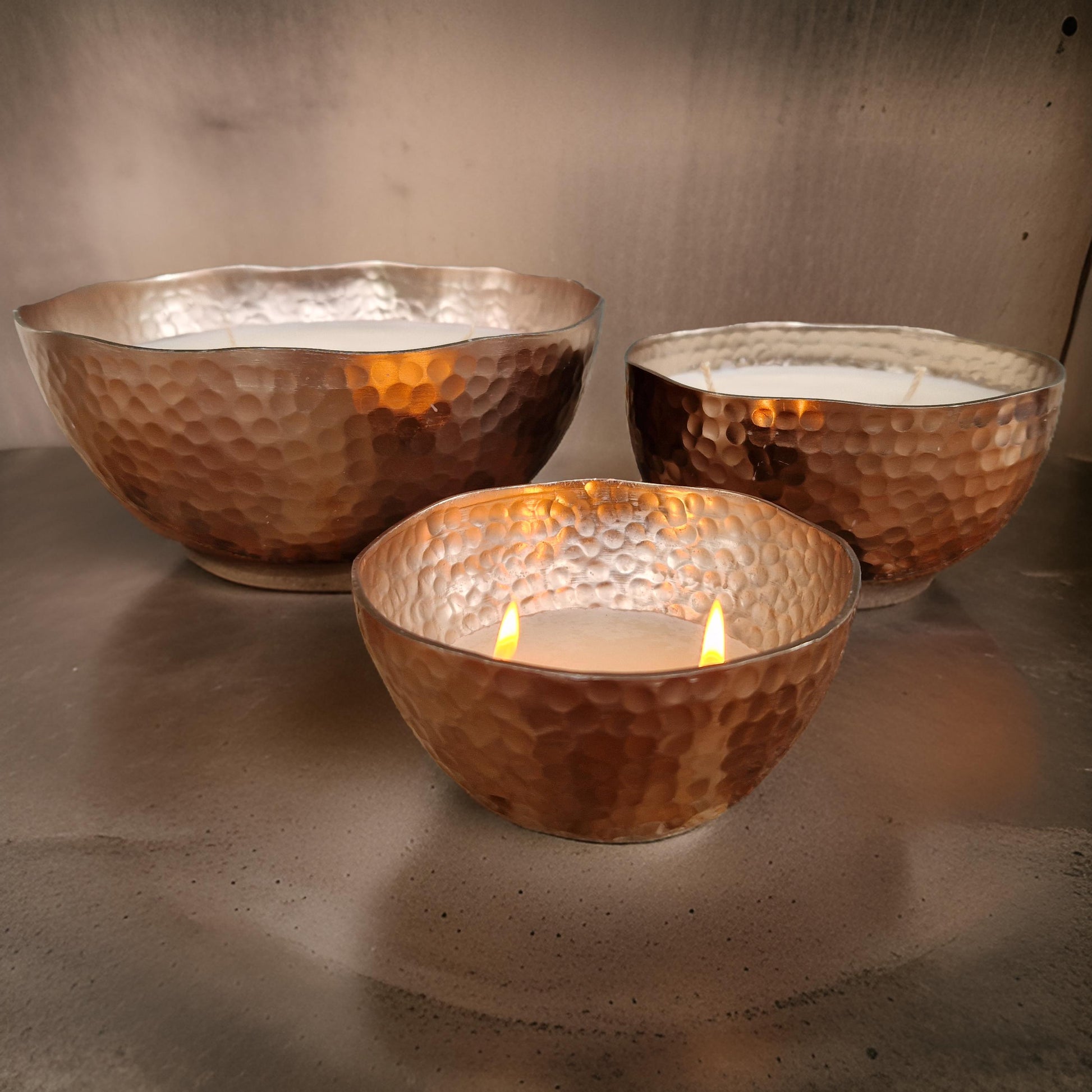 warm glow scented copper candles