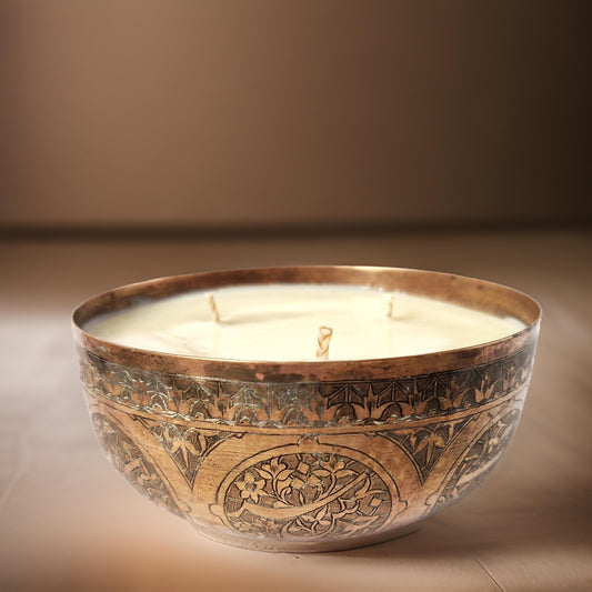 Repurposed Copper Bowl Candle - Velvet Tonka