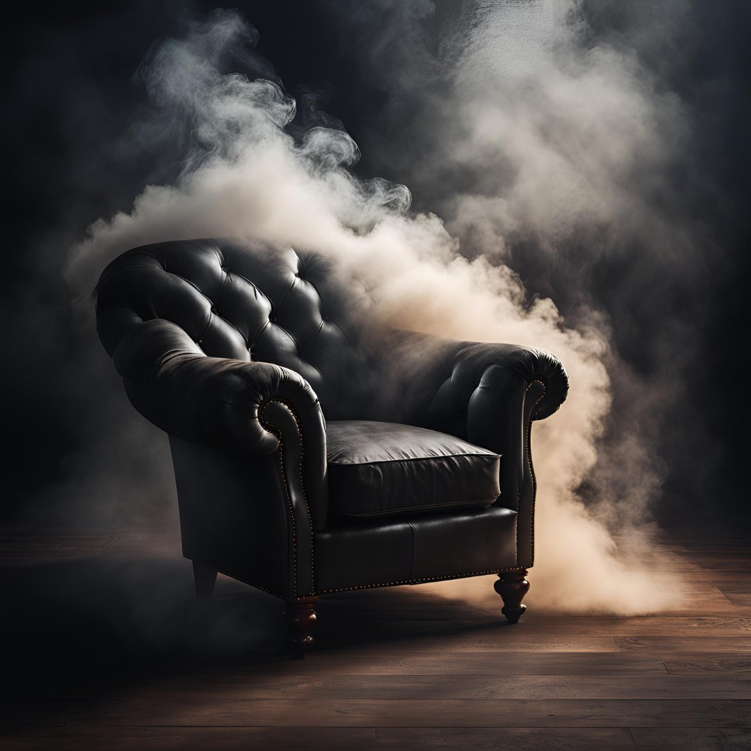 smoky leather armchair