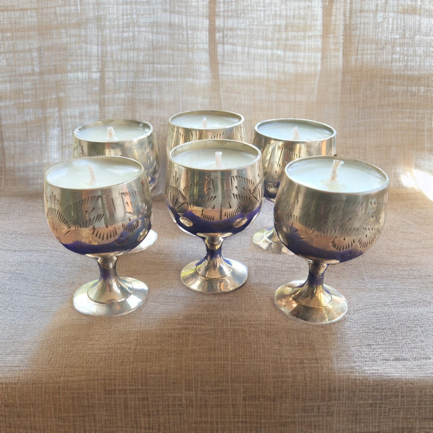 Repurposed Vintage Goblet Candles - Wellness Gift Set