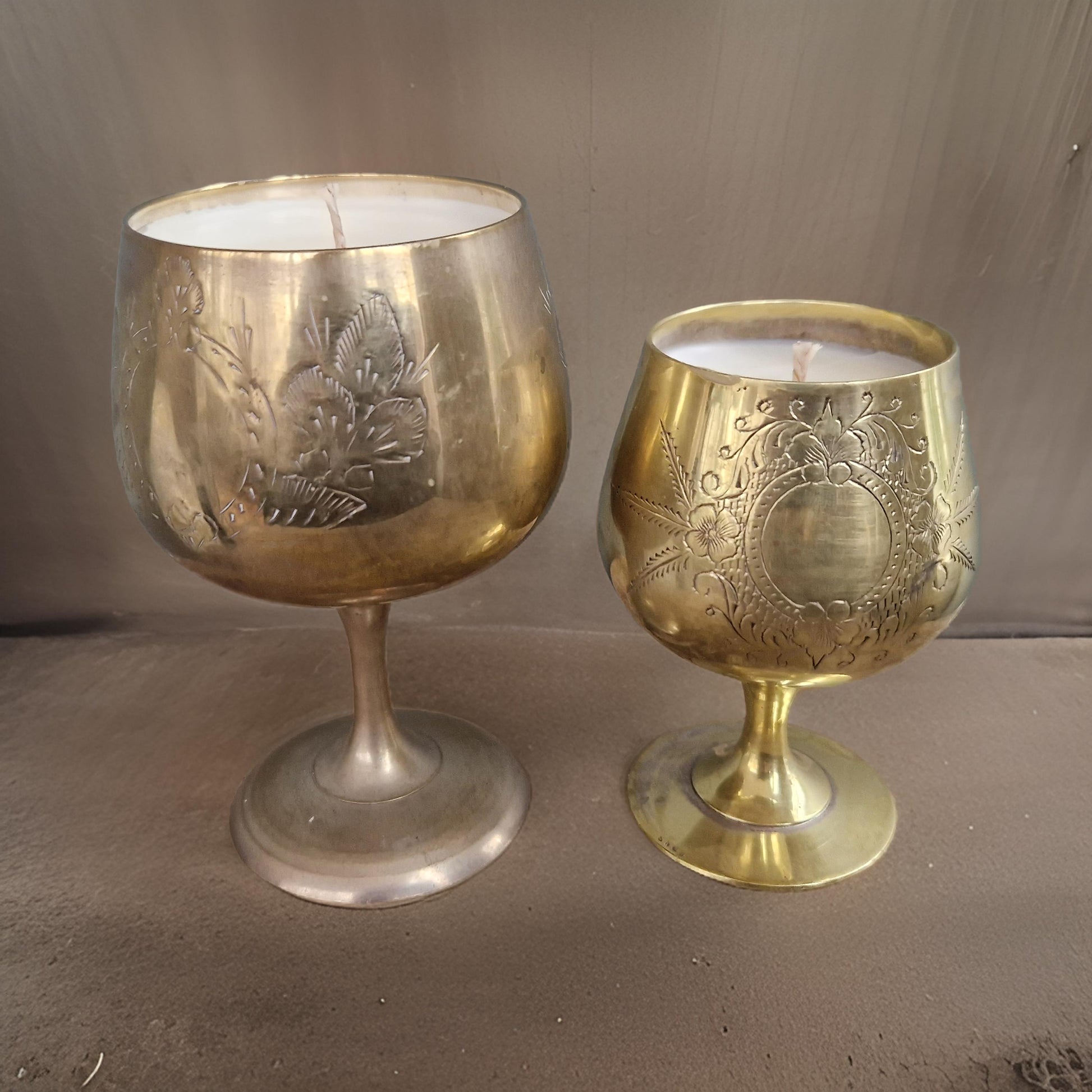 golden goblet candles