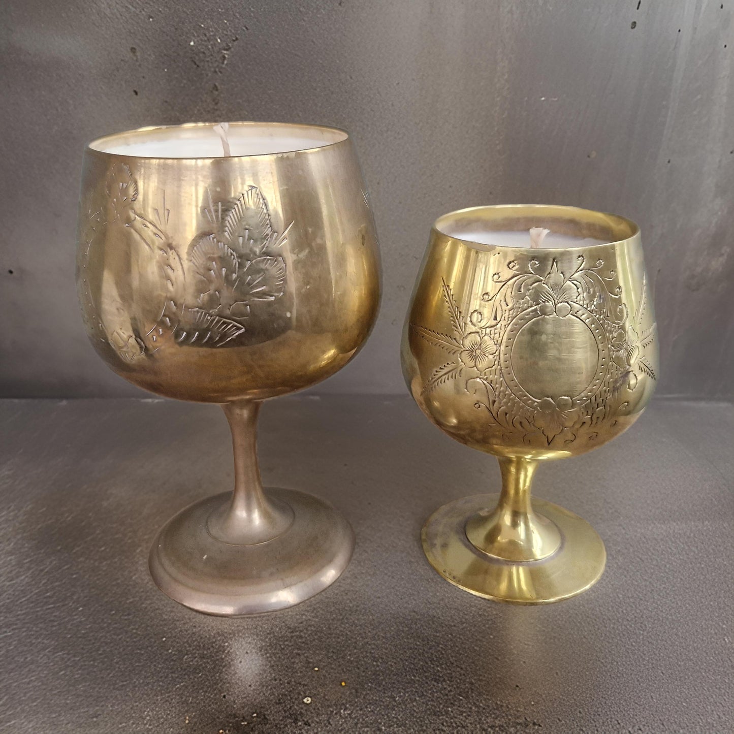 golden goblet candles