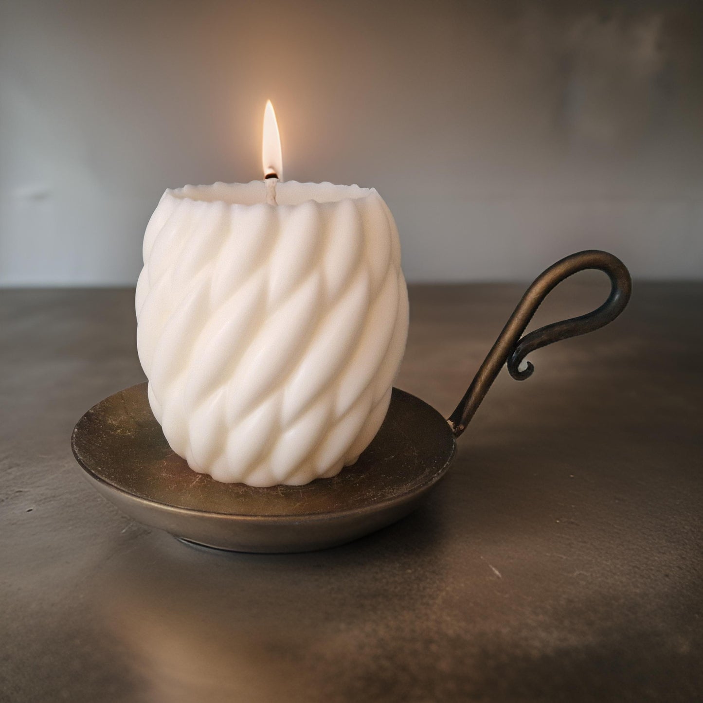 unscented natural wax pillar candle