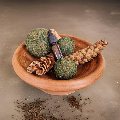 Natural Pine Cone & Moss Ball Potpourri with Scent Dropper