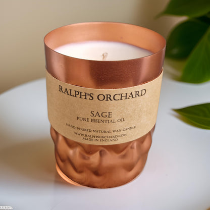 Tall copper candle