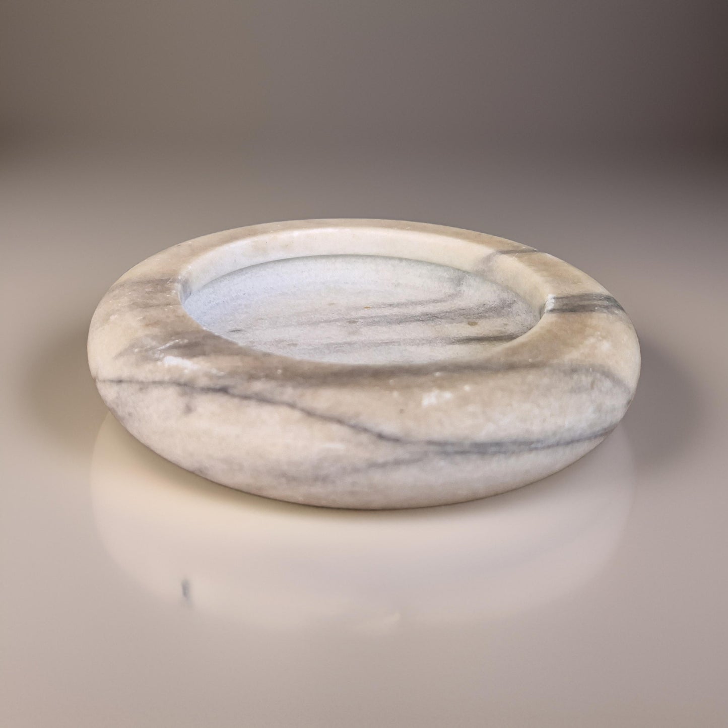 shallow marble bowl candle