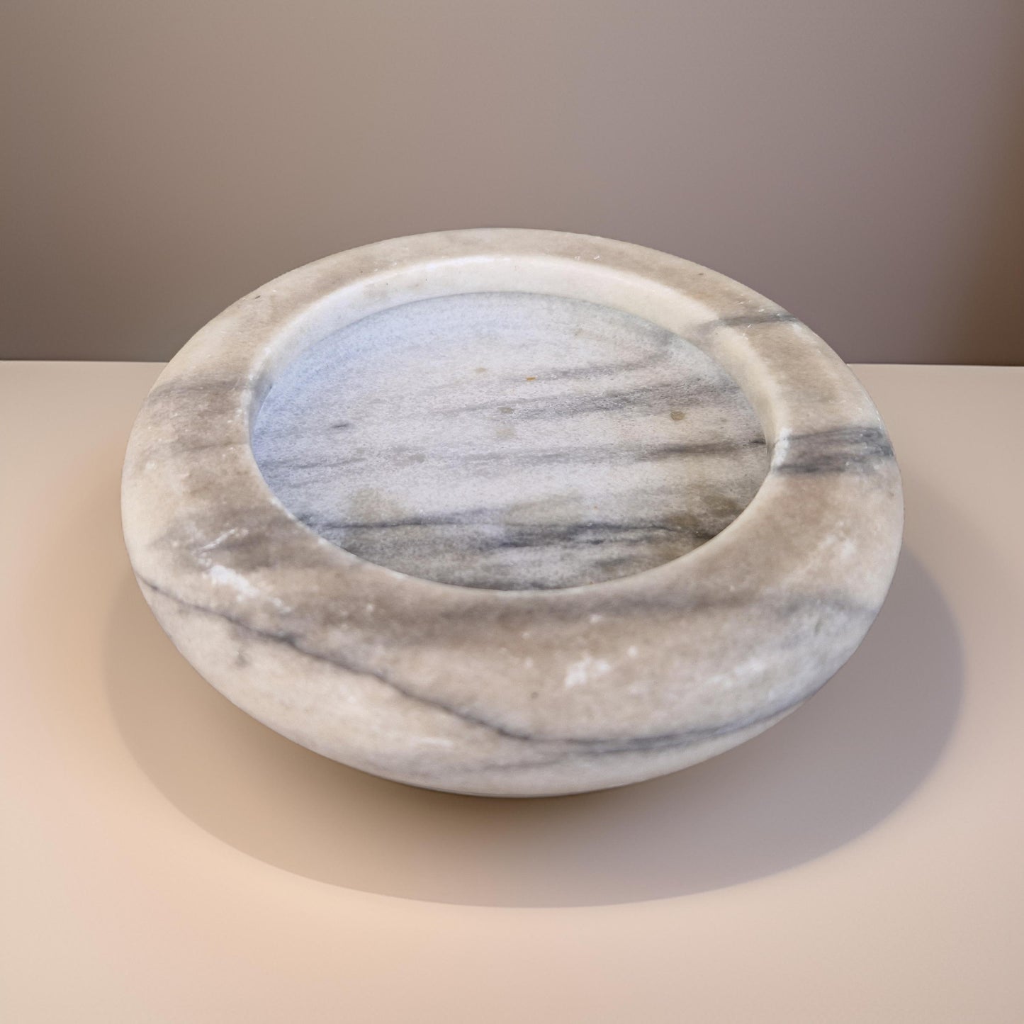 shallow marble bowl candle