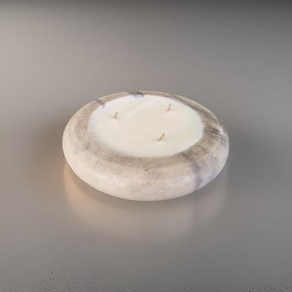 shallow marble bowl candle