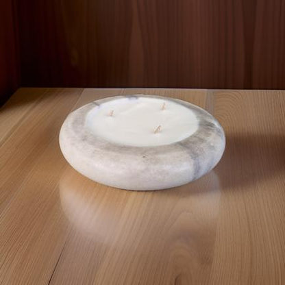 shallow marble bowl candle