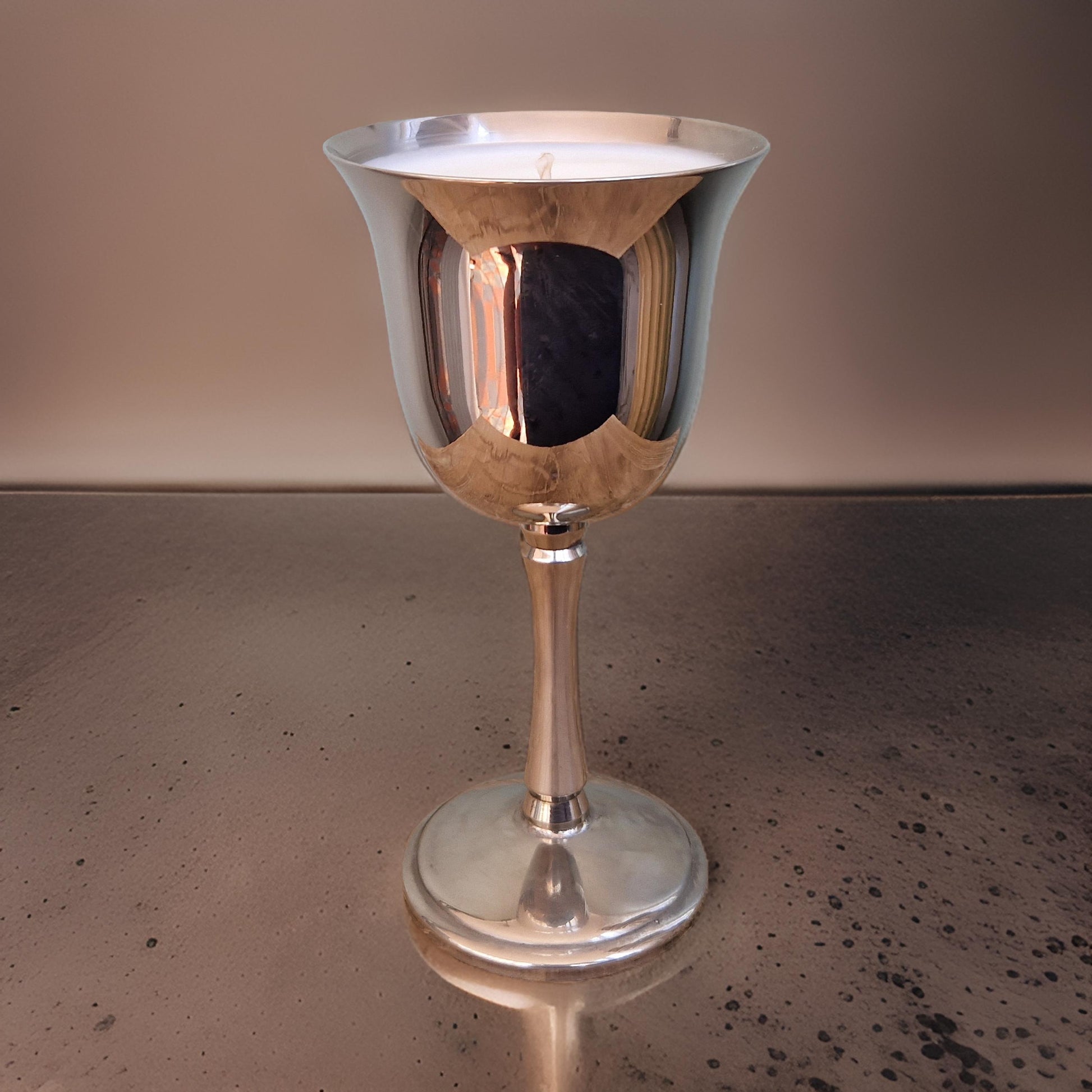 silver goblet candle