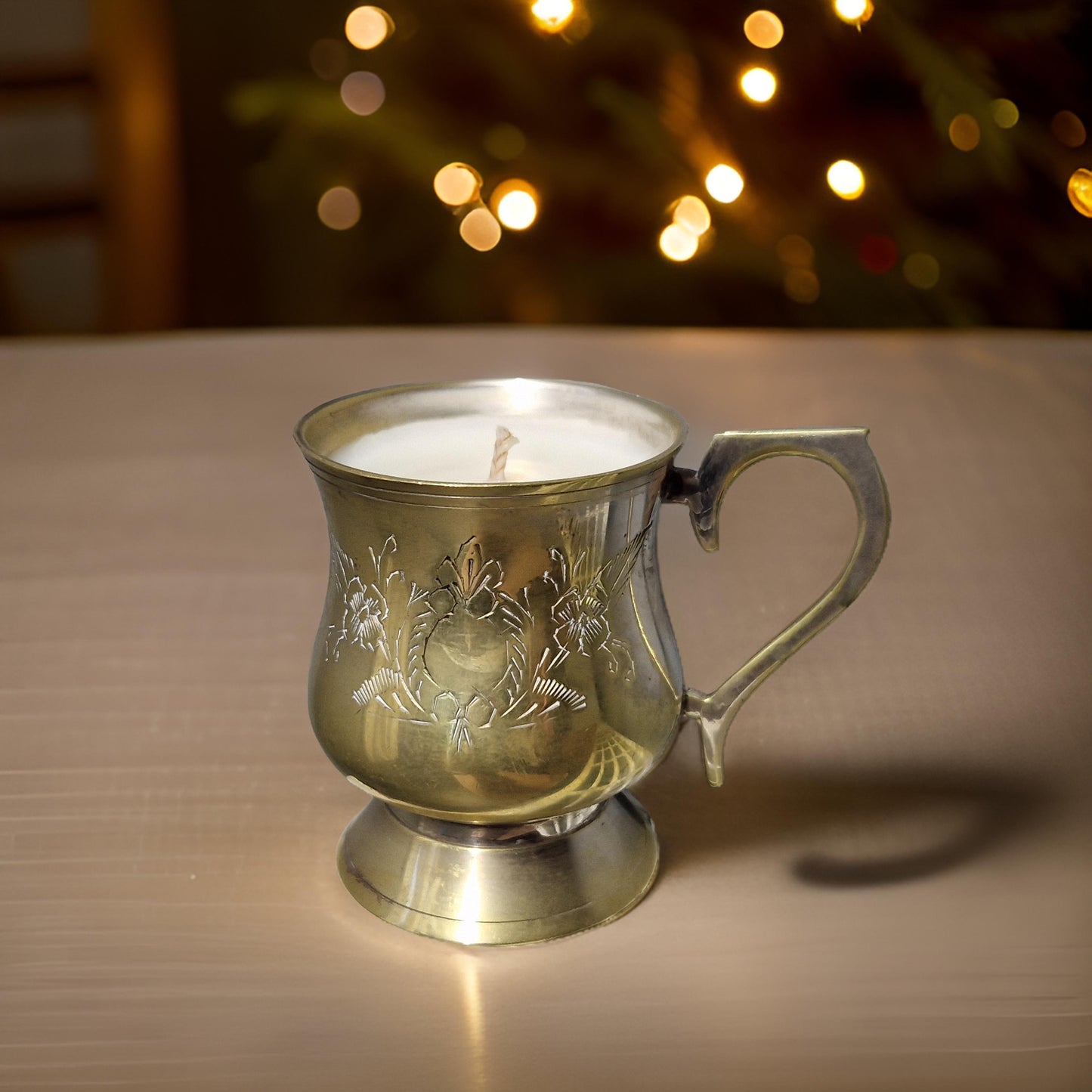 repurposed cup natural candle with Spiced Orange fragrance