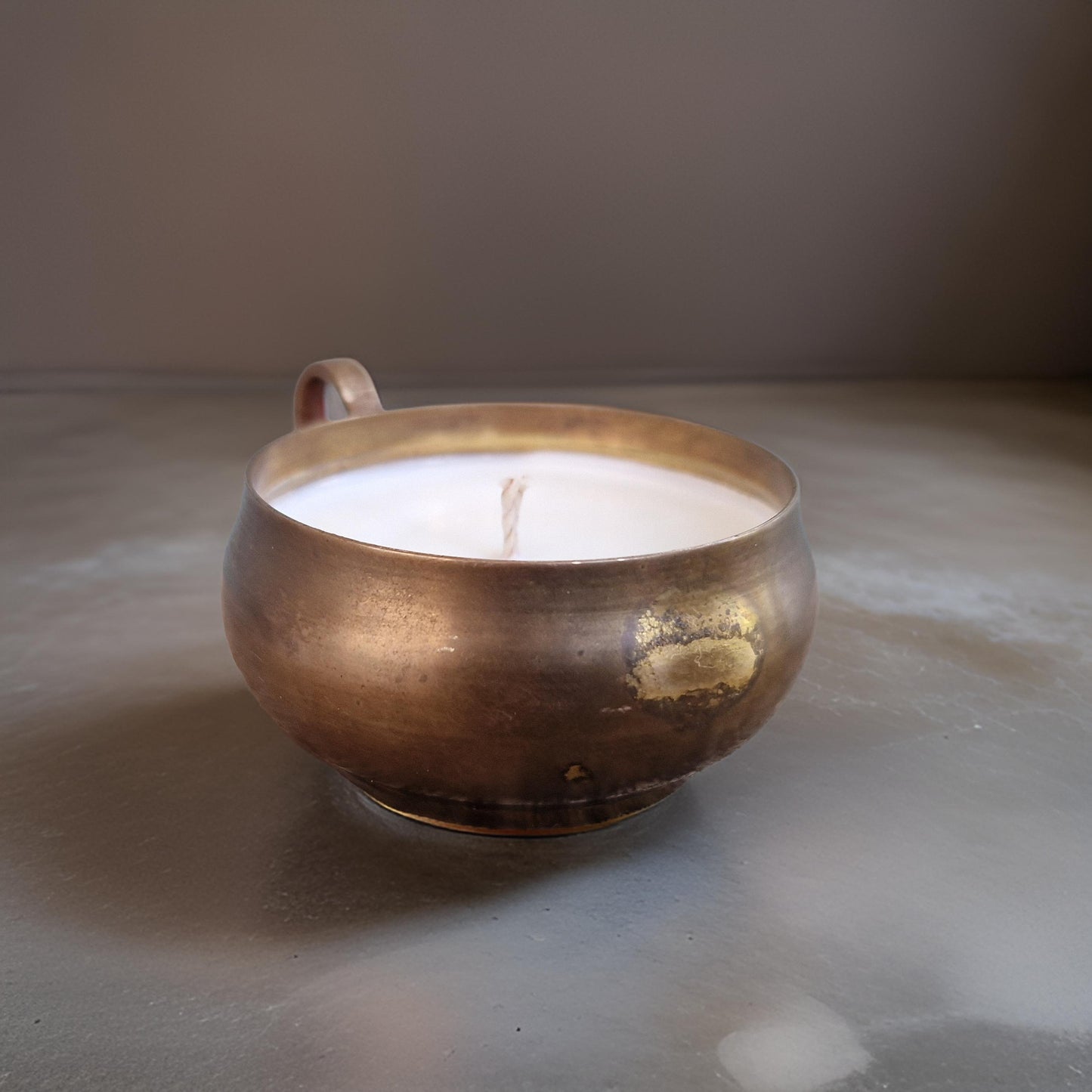 mini brass bowl candle