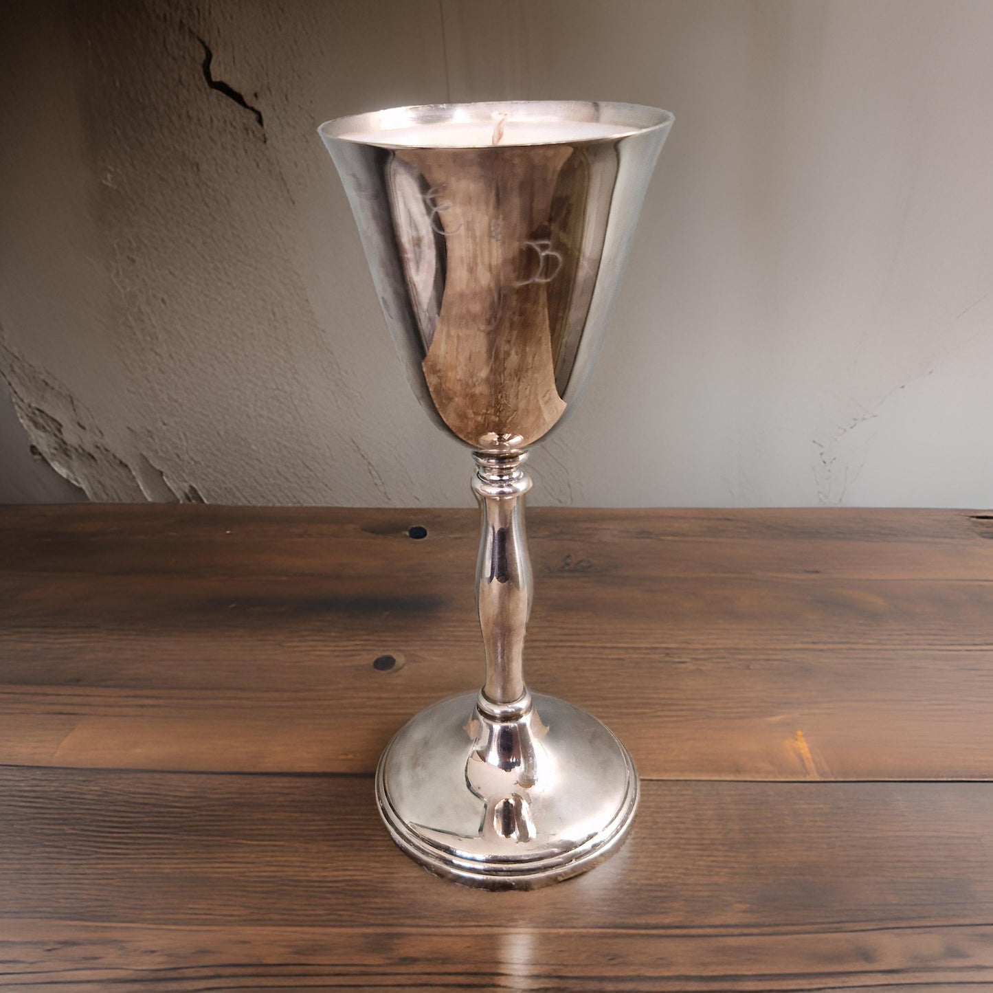 silver goblet candle