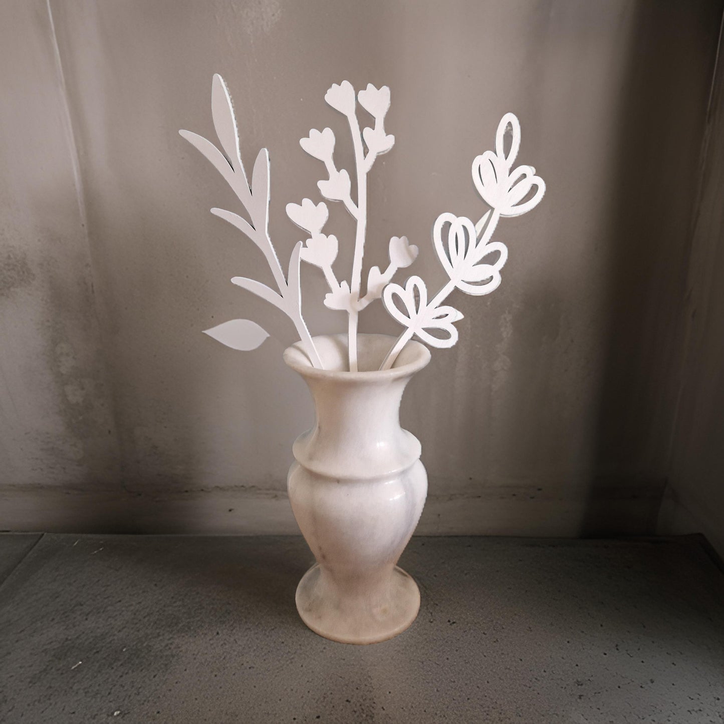 White Wooden Flower Bouquet Gift