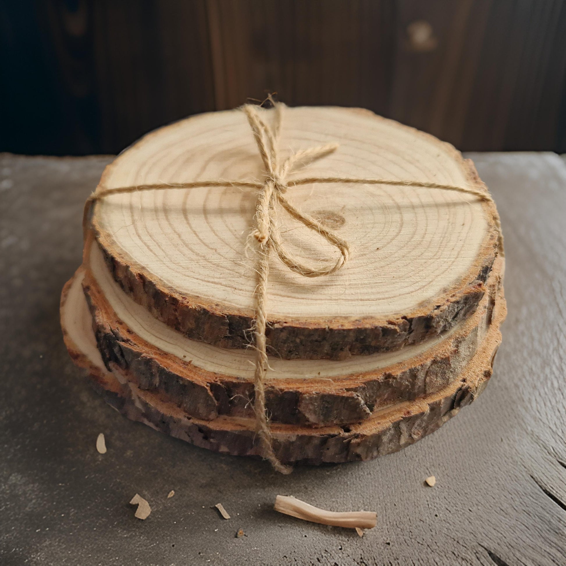 wooden candle coaster